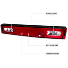 1989-1994 Nissan 240SX S13 Hatchback Center Trunk Light (Chrome Housing/Red Clear Lens)