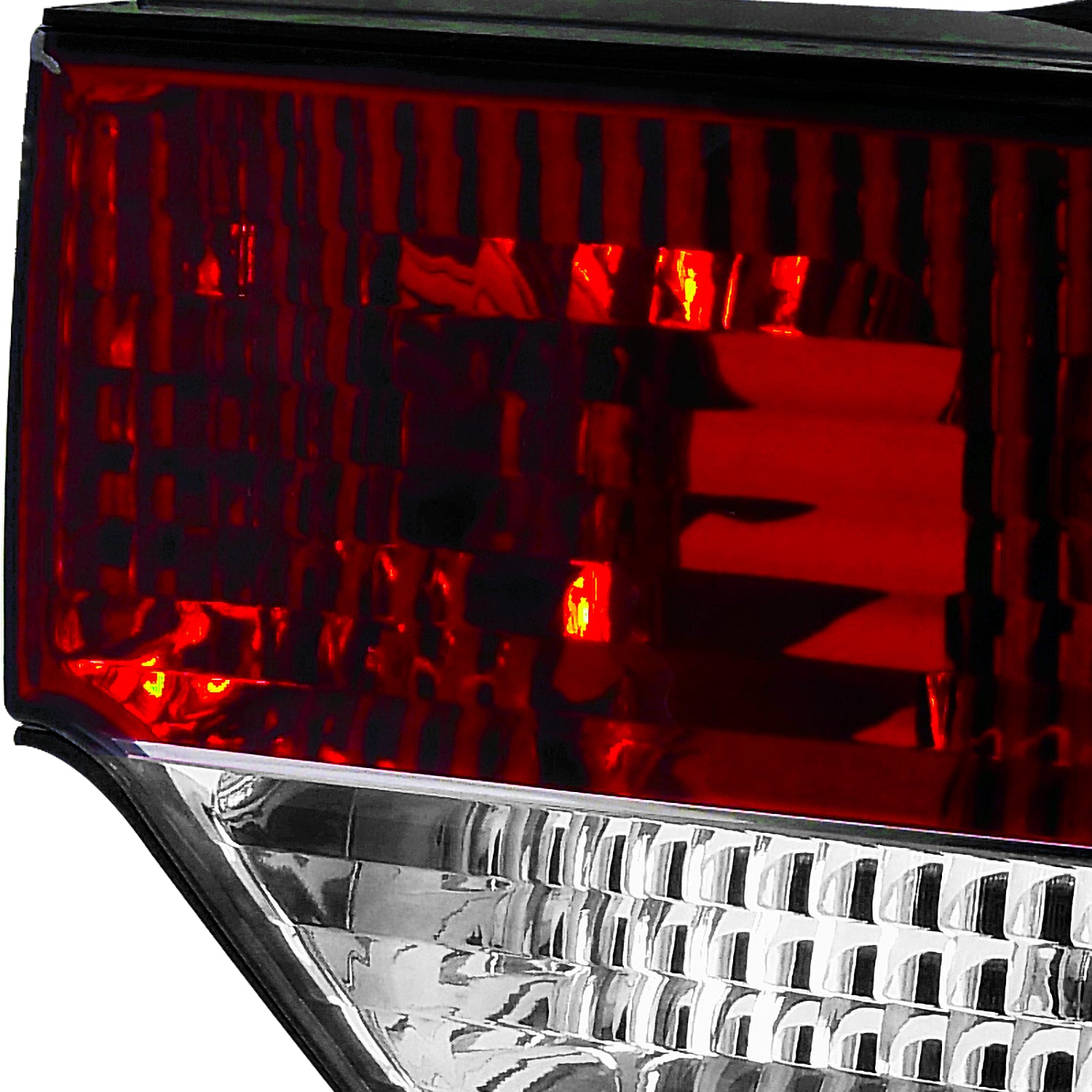1989-1994 Nissan 240SX S13 Hatchback Tail Lights & Center Trunk Light (Chrome Housing/Red Clear Lens)
