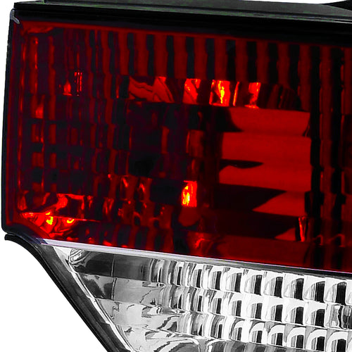 1989-1994 Nissan 240SX S13 Hatchback Tail Lights & Center Trunk Light (Chrome Housing/Red Clear Lens)