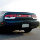 1989-1994 Nissan 240SX S13 Hatchback Tail Lights & Center Trunk Light (Chrome Housing/Red Clear Lens)