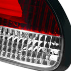 1989-1994 Nissan 240SX S13 Hatchback Tail Lights & Center Trunk Light (Chrome Housing/Red Clear Lens)