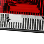1989-1994 Nissan 240SX S13 Hatchback Tail Lights & Center Trunk Light (Chrome Housing/Red Clear Lens)