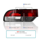 1989-1994 Nissan 240SX S13 Hatchback Tail Lights & Center Trunk Light (Chrome Housing/Red Clear Lens)