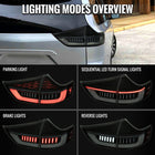 2011-2014 Toyota Sienna Full LED Tail Lights w/ Sequential Turn Signal and Startup Animation (Black Housing / Smoked Lens)