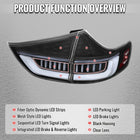 2011-2014 Toyota Sienna Full LED Tail Lights w/ Sequential Turn Signal and Startup Animation (Black Housing / Clear Lens)