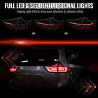 2015-2020 Toyota Sienna Full LED Tail Lights w/ Sequential Turn Signal and Startup Animation Red Lens Fiber Optic LED (Black Housing / Smoked Lens)