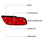 1991-1998 Nissan 180SX RPS13 / 240SX S13 S14 JDM Red LED Tail Lights (Chrome Housing/Red Lens)