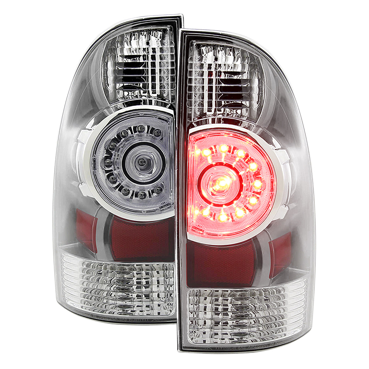 2005-2015 Toyota Tacoma LED Tail Lights (Chrome Housing/Clear Lens)