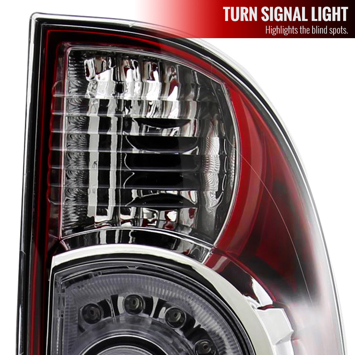 2005-2015 Toyota Tacoma LED Tail Lights (Chrome/Red Housing/Clear Lens)