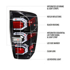 2016-2022 Toyota Tacoma Sequential Signal LED Tail Lights (Jet Black Housing/Clear Lens)