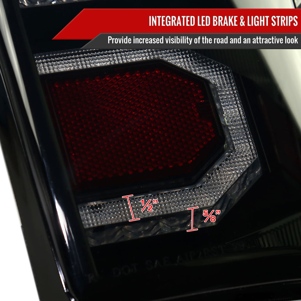 2016-2022 Toyota Tacoma Sequential Signal LED Tail Lights (Glossy Black Housing/Smoke Lens)