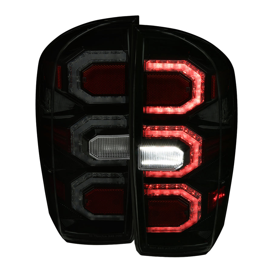 2016-2022 Toyota Tacoma Sequential Signal LED Tail Lights (Glossy Black Housing/Smoke Lens)