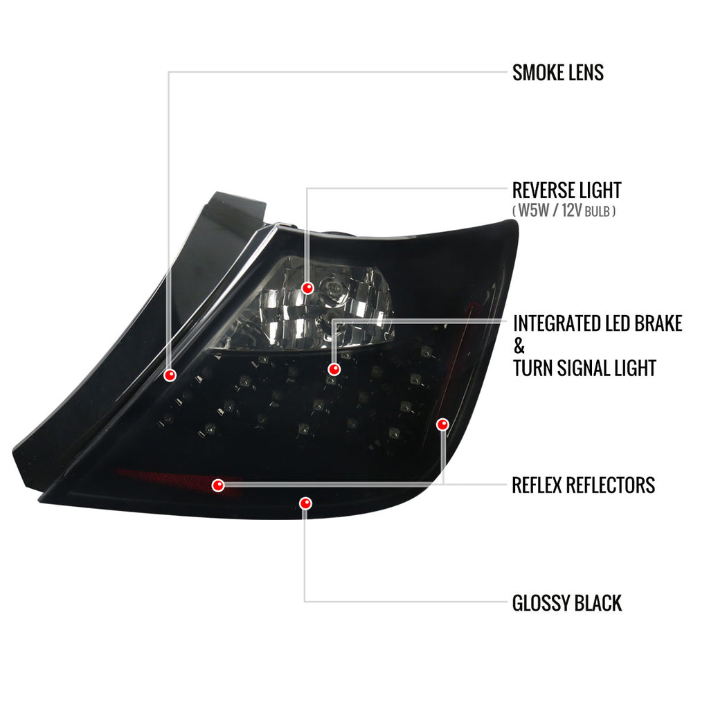 2004-2010 Scion tC LED Tail Lights (Glossy Black Housing/Smoke Lens)