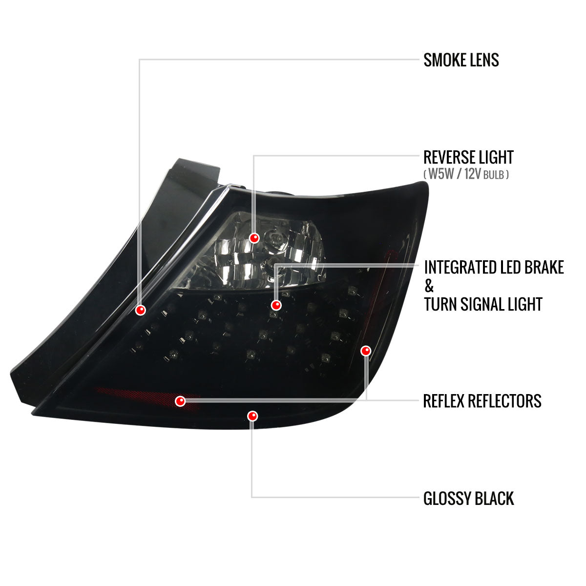 2004-2010 Scion tC LED Tail Lights (Glossy Black Housing/Smoke Lens)