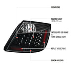 2004-2010 Scion tC V2 Style LED Tail Lights (Matte Black Housing/Clear Lens)