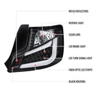 2011-2013 Scion tC V2 Style LED Tail Lights (Matte Black Housing/Clear Lens)