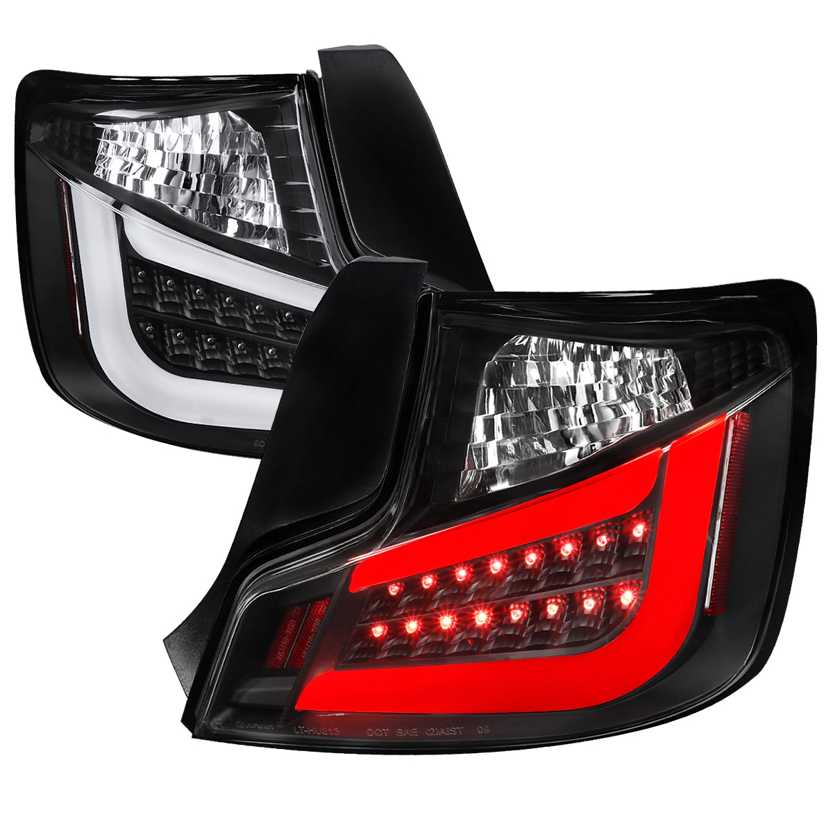 2011-2013 Scion tC V2 Style LED Tail Lights (Matte Black Housing/Clear Lens)
