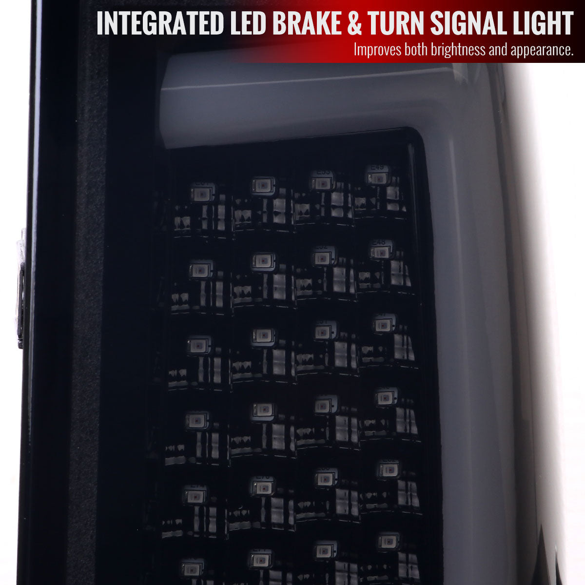 2004-2015 Nissan Titan LED Tail Lights with White LED Tube (Glossy Black Housing/Smoke Lens)