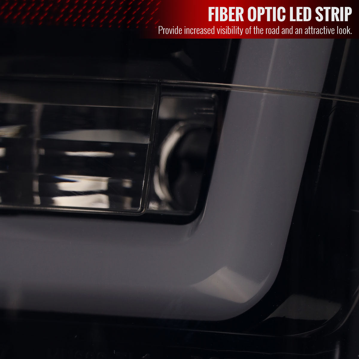 2004-2015 Nissan Titan LED Tail Lights with White LED Tube (Glossy Black Housing/Smoke Lens)