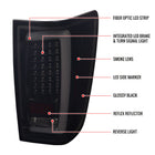 2004-2015 Nissan Titan LED Tail Lights with White LED Tube (Glossy Black Housing/Smoke Lens)