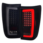 2004-2015 Nissan Titan LED Tail Lights with White LED Tube (Glossy Black Housing/Smoke Lens)