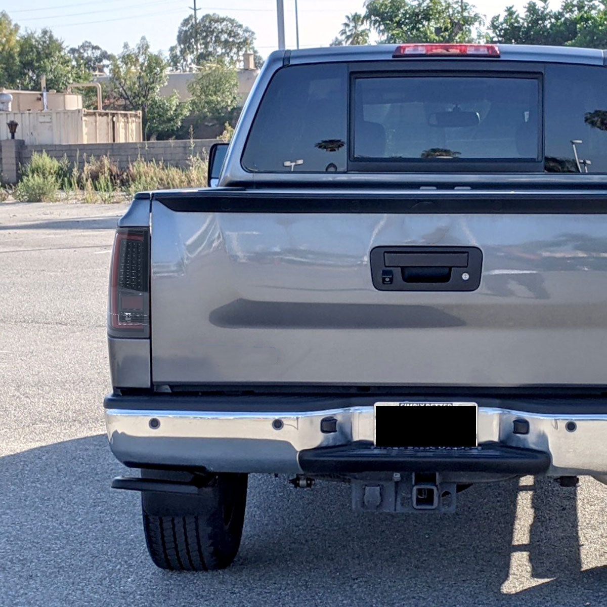 2004-2015 Nissan Titan LED Tail Lights with Red LED Tube (Jet Black Housing/Clear Lens)