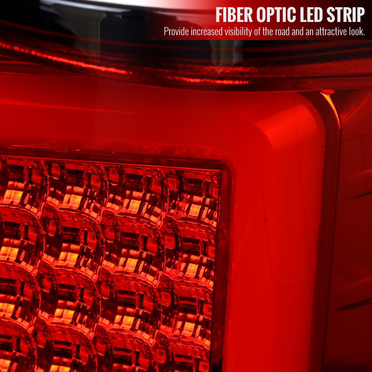 2004-2015 Nissan Titan LED Tail Lights with White LED Tube (Chrome Housing/Red Lens)