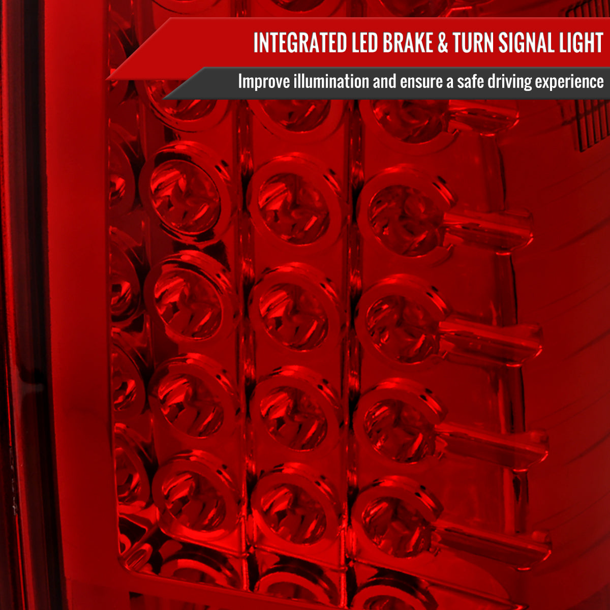 2004-2015 Nissan Titan LED Tail Lights (Chrome Housing/Red Clear Lens)