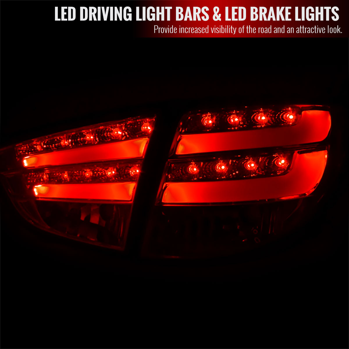 2010-2012 Hyundai Tucson LED Tail Lights (Chrome Housing/Clear Lens)