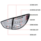 2010-2012 Hyundai Tucson LED Tail Lights (Chrome Housing/Clear Lens)