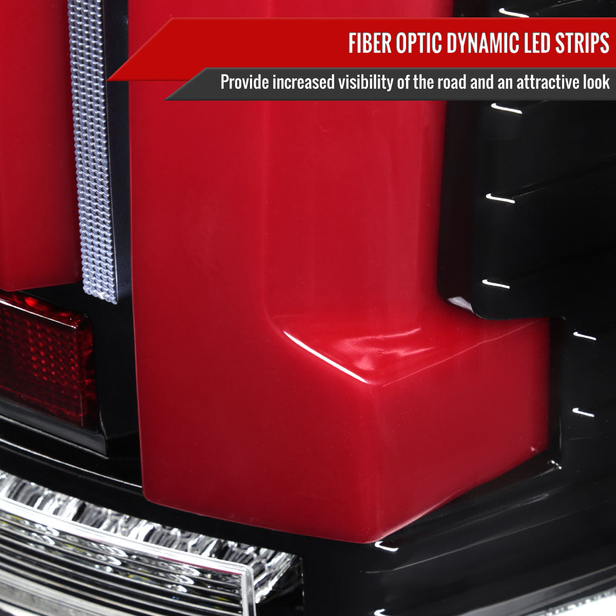 2007-2013 Toyota Tundra Sequential Red LED Bar Tail Lights (Glossy Black Housing/Clear Lens)