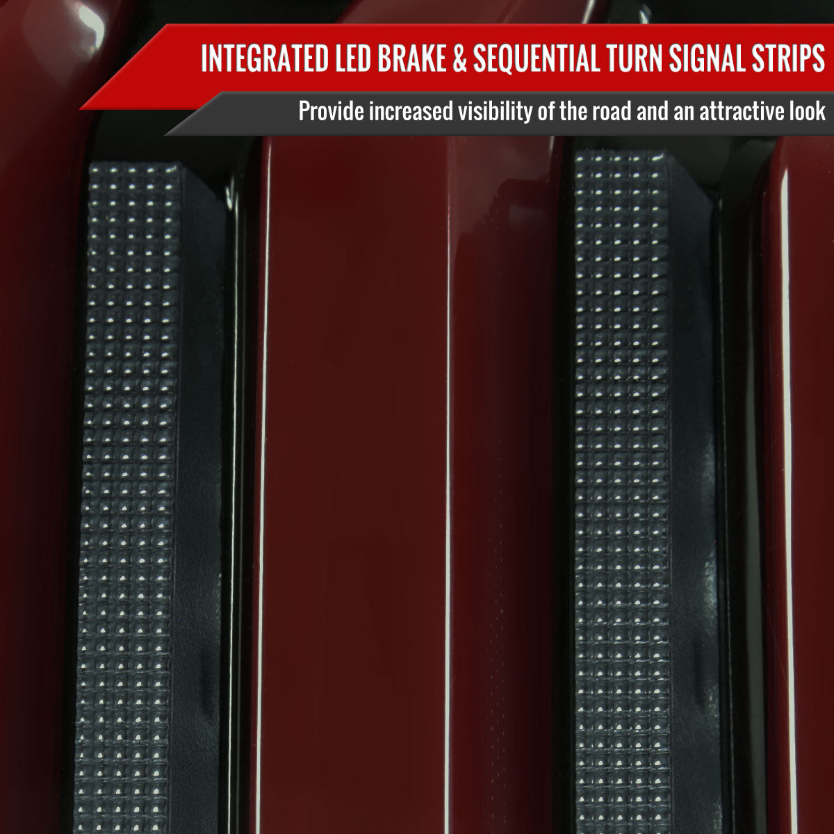 2007-2013 Toyota Tundra Sequential Red LED Bar Tail Lights (Glossy Black Housing/Smoke Lens)