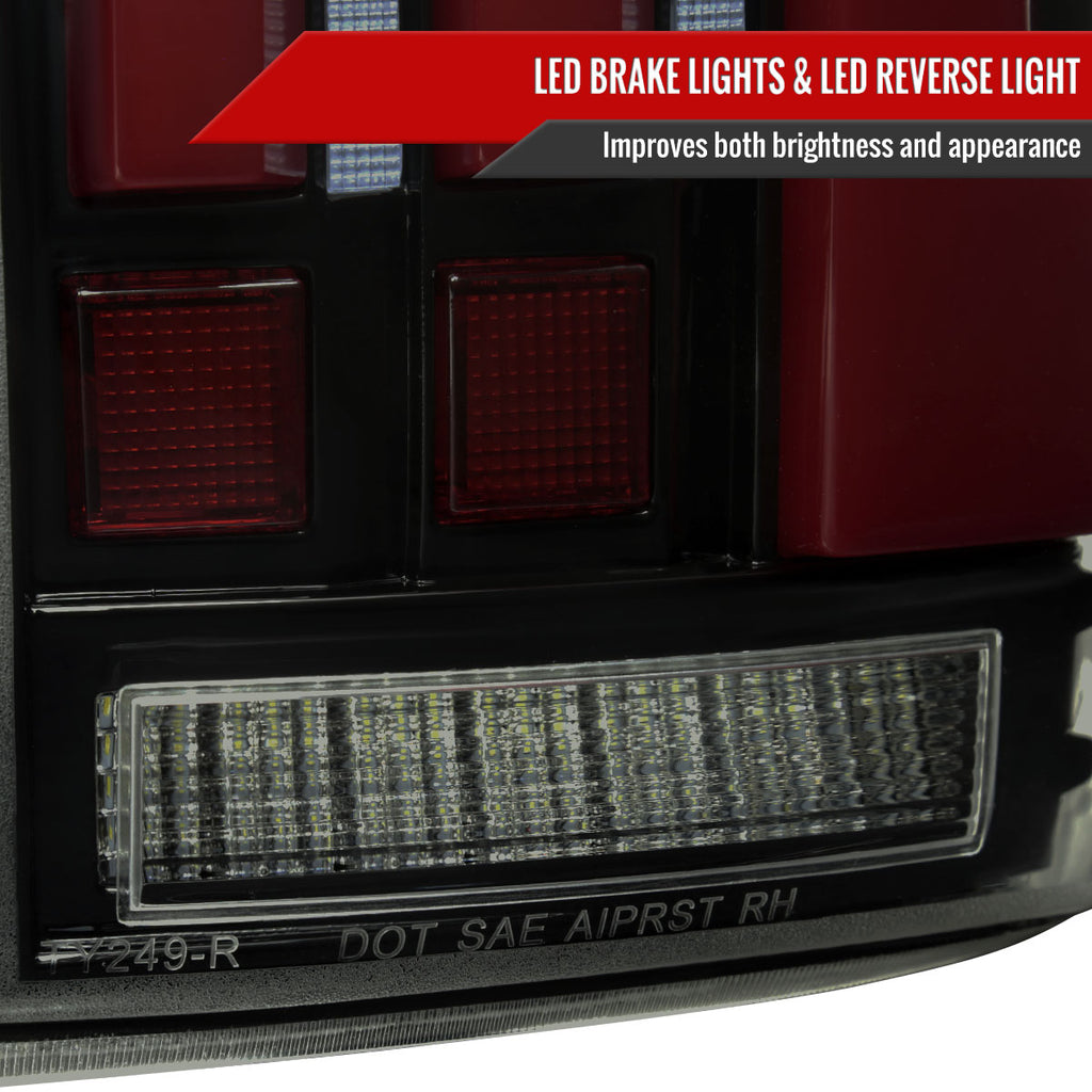 2007-2013 Toyota Tundra Sequential Red LED Bar Tail Lights (Glossy Black Housing/Smoke Lens)
