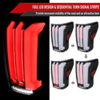 2007-2013 Toyota Tundra Sequential White LED Bar Tail Lights (Matte Black Housing/Clear Lens)