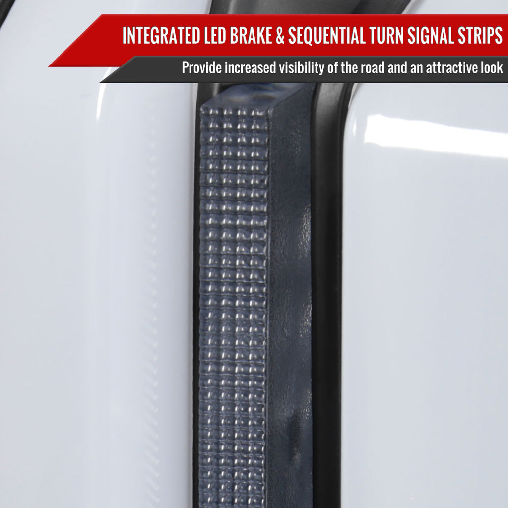 2007-2013 Toyota Tundra Sequential White LED Bar Tail Lights (Matte Black Housing/Clear Lens)