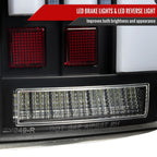2007-2013 Toyota Tundra Sequential White LED Bar Tail Lights (Matte Black Housing/Clear Lens)