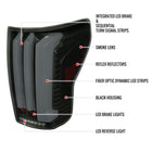 2007-2013 Toyota Tundra Sequential White LED Bar Tail Lights (Matte Black Housing/Smoke Lens)