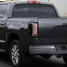 2007-2013 Toyota Tundra Sequential White LED Bar Tail Lights (Matte Black Housing/Smoke Lens)