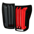 2007-2013 Toyota Tundra Sequential White LED Bar Tail Lights (Matte Black Housing/Smoke Lens)