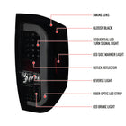 2014-2021 Toyota Tundra White Bar Sequential LED Tail Lights (Glossy Black Housing/Smoke Lens)