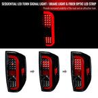 2014-2021 Toyota Tundra Red Bar Sequential LED Tail Lights (Jet Black Housing/Clear Lens)