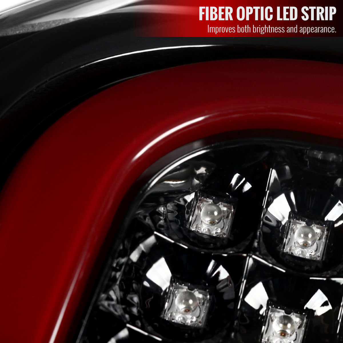 2014-2021 Toyota Tundra Red Bar Sequential LED Tail Lights (Jet Black Housing/Clear Lens)