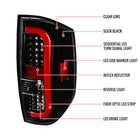 2014-2021 Toyota Tundra Red Bar Sequential LED Tail Lights (Jet Black Housing/Clear Lens)