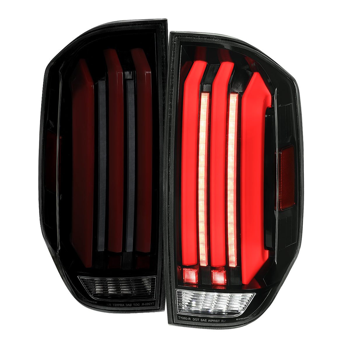 2014-2021 Toyota Tundra Facelift Style Full LED Tail Lights with Sequential Turn Signal (Jet Black Housing/Smoke Lens)