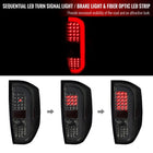 2014-2021 Toyota Tundra White Bar Sequential LED Tail Lights (Chrome Housing/Smoke Lens)