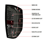 2014-2021 Toyota Tundra White Bar Sequential LED Tail Lights (Chrome Housing/Smoke Lens)