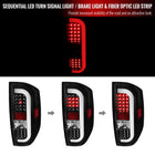 2014-2021 Toyota Tundra White Bar Sequential LED Tail Lights (Matte Black Housing/Clear Lens)