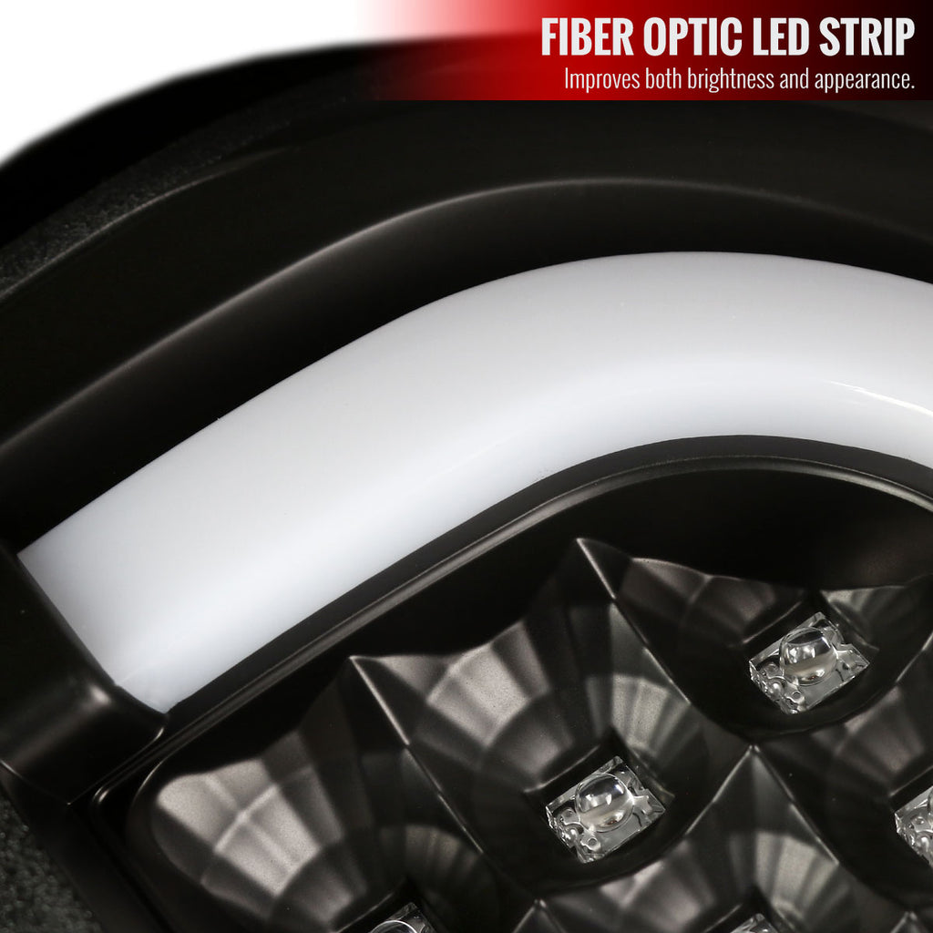 2014-2021 Toyota Tundra White Bar Sequential LED Tail Lights (Matte Black Housing/Clear Lens)