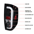 2014-2021 Toyota Tundra White Bar Sequential LED Tail Lights (Matte Black Housing/Clear Lens)