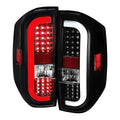 2014-2021 Toyota Tundra White Bar Sequential LED Tail Lights (Matte Black Housing/Clear Lens)